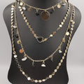 Colorful Stone Danglers 4 Layer Necklace - 5 Designs - Offer Hunts