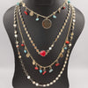 Colorful Stone Danglers 4 Layer Necklace - 5 Designs - Offer Hunts