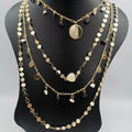 Colorful Stone Danglers 4 Layer Necklace - 5 Designs - Offer Hunts