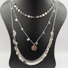 Petite Round Danglers 3 Layer Necklace - Silver and Golden - Offer Hunts