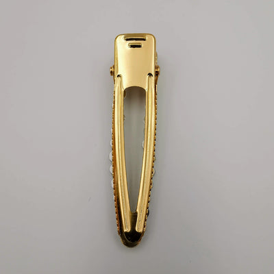 Double Pearl Hair Clip - Golden Rhinestone - Offer Hunts
