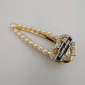 Happiness Hair Clip - Golden Pearl Crystals - Offer Hunts