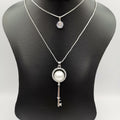 Pearl Key Double Layer Necklace - Golden and Silver - Offer Hunts