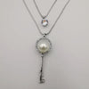 Pearl Key Double Layer Necklace - Golden and Silver - Offer Hunts