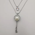 Pearl Key Double Layer Necklace - Golden and Silver - Offer Hunts