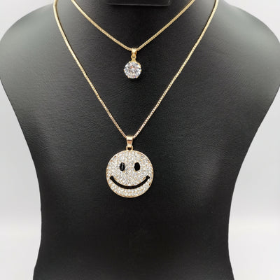 Smiley Double Layer Necklace - Offer Hunts