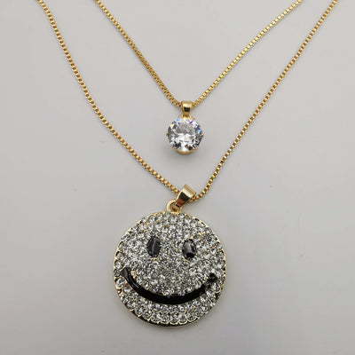 Smiley Double Layer Necklace - Offer Hunts