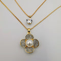 Pearl Flower Double Layer Necklace - Golden and Silver - Offer Hunts