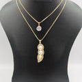 Pea Pearl Double Layer Necklace - Golden and Silver - Offer Hunts