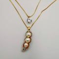 Pea Pearl Double Layer Necklace - Golden and Silver - Offer Hunts