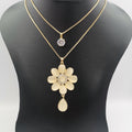 Flower Crystal Double Layer Necklace - Offer Hunts