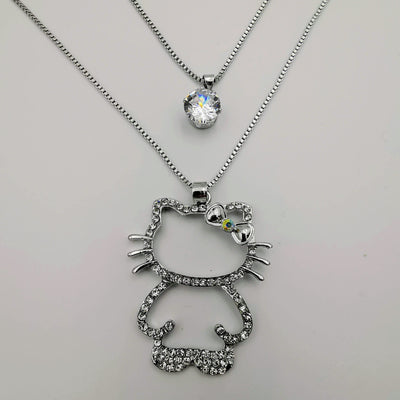 Hello Kitty Editions Double Layer Necklace - Golden and Silver - Offer Hunts