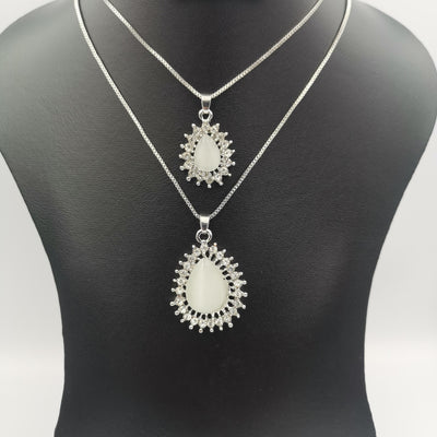 Bi-Oval Double Layer Necklace - Golden and Silver - Offer Hunts