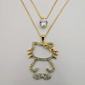 Hello Kitty Editions Double Layer Necklace - Golden and Silver - Offer Hunts