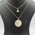 Round Mother of Pearl Double Layer Necklace - Offer Hunts