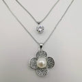 Pearl Flower Double Layer Necklace - Golden and Silver - Offer Hunts