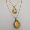 Bi-Oval Double Layer Necklace - Golden and Silver - Offer Hunts