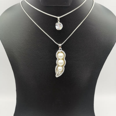 Pea Pearl Double Layer Necklace - Golden and Silver - Offer Hunts
