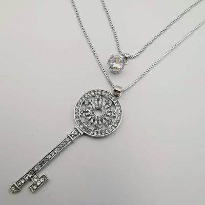 Key of Life Double Layer Necklace - Golden and Silver - Offer Hunts