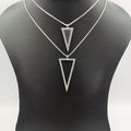 Triangle Double Layer Necklace - Golden and Silver - Offer Hunts