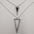 Triangle Double Layer Necklace - Golden and Silver - Offer Hunts