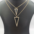 Triangle Double Layer Necklace - Golden and Silver - Offer Hunts