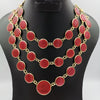 Round Dewdrop 3 Layer Necklace - Multiple Colors - Offer Hunts