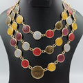 Round Dewdrop 3 Layer Necklace - Multiple Colors - Offer Hunts