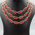 Rectangular Antique Grace 3 Layer Necklace - Multiple Colors - Offer Hunts