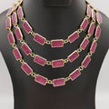 Rectangular Antique Grace 3 Layer Necklace - Multiple Colors - Offer Hunts