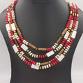 Wooden Handmade 4 Layer Necklace - Multiple Colors - Offer Hunts