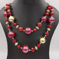 Enchanted Beads 2 Layer Golden Necklace - Multiple Colors - Offer Hunts