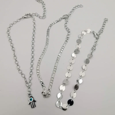[3 Anklet Set] Hand of God Design - Silver and Golden - Offer Hunts