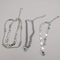 [3 Anklet Set] Eye Protector Design - Silver and Golden - Offer Hunts