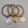 3 Bracelet Charm Set - Dotted Coin - Silver + Gold + Rose Gold - Offer Hunts