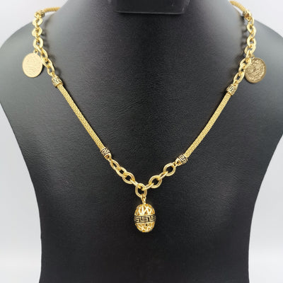 Premium 24K Gold Plated Egg Coin Necklace - Offer Hunts