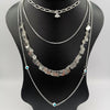 Idle Vigor 4 Layer Necklace - Eye Protector and Zirconia Diamond - Golden and Silver - Offer Hunts