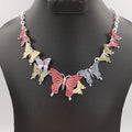 Colorful Butterflies Necklace - Silver and Rose Gold - Offer Hunts