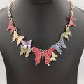 Colorful Butterflies Necklace - Silver and Rose Gold - Offer Hunts