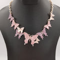 Colorful Butterflies Necklace - Silver and Rose Gold - Offer Hunts