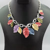 Colorful Leaves Necklace - Silver and Rose Gold - Offer Hunts