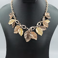 Colorful Leaves Necklace - Silver and Rose Gold - Offer Hunts