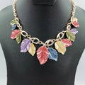 Colorful Leaves Necklace - Silver and Rose Gold - Offer Hunts