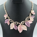 Colorful Leaves Necklace - Silver and Rose Gold - Offer Hunts