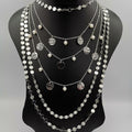Deluxe Pearl 6 Layer Necklace - Golden and Silver - Offer Hunts
