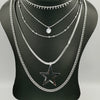 Star Spark 5 Layer Necklace with Zirconia Diamond - Golden and Silver - Offer Hunts