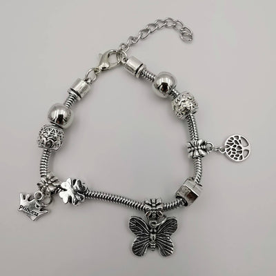Pand0ra Clone Charm Bracelet [Crown + Butterfly + Tree of Life] - Offer Hunts