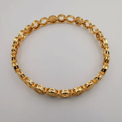 24k Gold Plated Round Design Bracelet - Offer Hunts