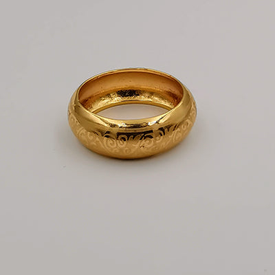 24K Gold Plated Wide Wedding Band - Multiple Sizes - Offer Hunts