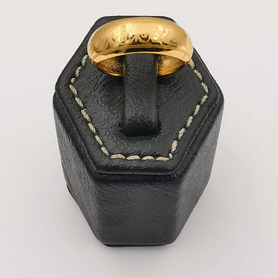 24K Gold Plated Wide Wedding Band - Multiple Sizes - Offer Hunts
